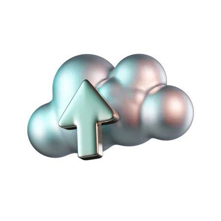 Cloud Upload Data  3D Icon