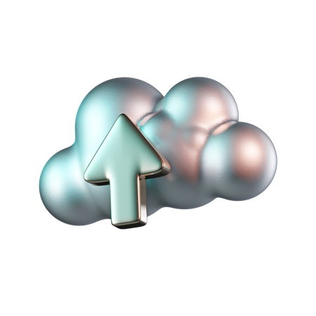 Cloud Upload Data  3D Icon