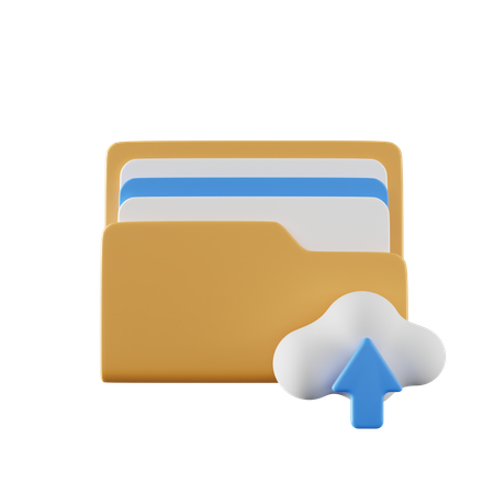Cloud Upload Folder  3D Icon