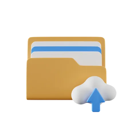 Cloud Upload Folder  3D Icon