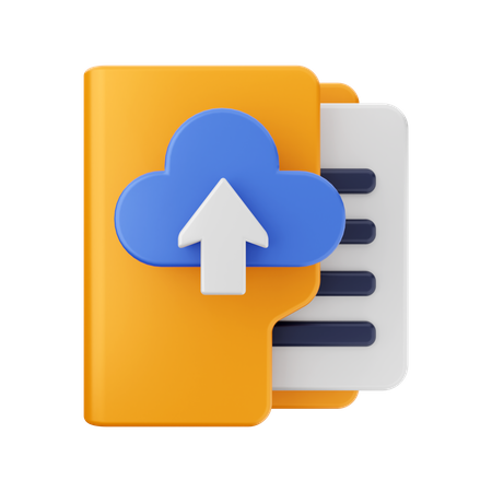 Cloud Upload Folder  3D Icon