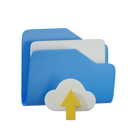 Cloud Upload Folder  3D Icon