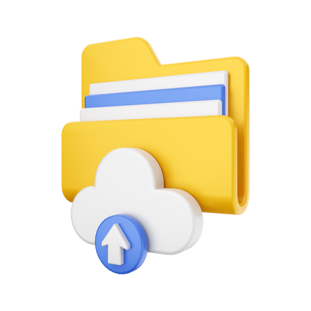 Cloud Upload Folder  3D Illustration