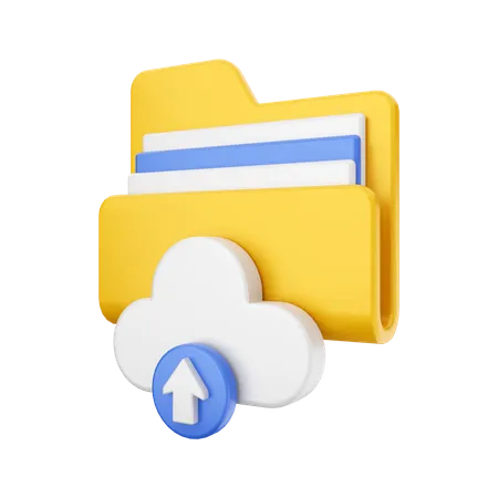 Cloud Upload Folder  3D Illustration