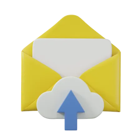 Cloud Upload Mail  3D Icon