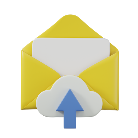 Cloud Upload Mail  3D Icon