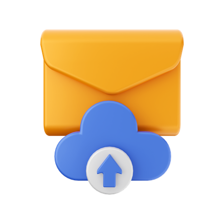 Cloud Upload Mail  3D Icon