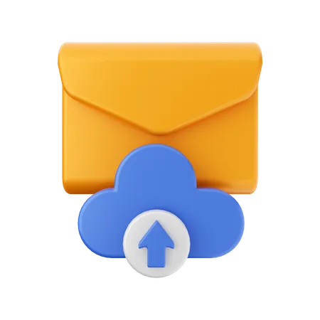 Cloud Upload Mail  3D Illustration