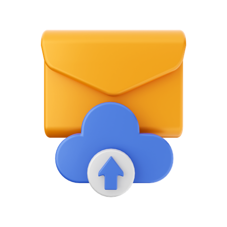 Cloud-Upload-Mail  3D Illustration