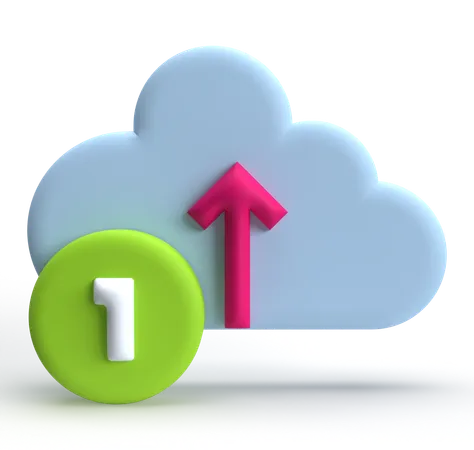 Cloud Upload Notification  3D Icon