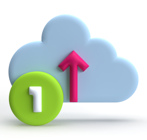 Cloud Upload Notification  3D Icon