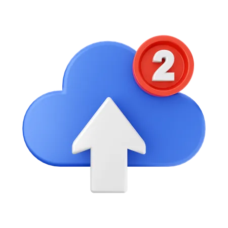 Cloud Upload Notification  3D Icon