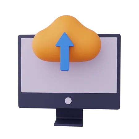 Cloud Uploading  3D Icon