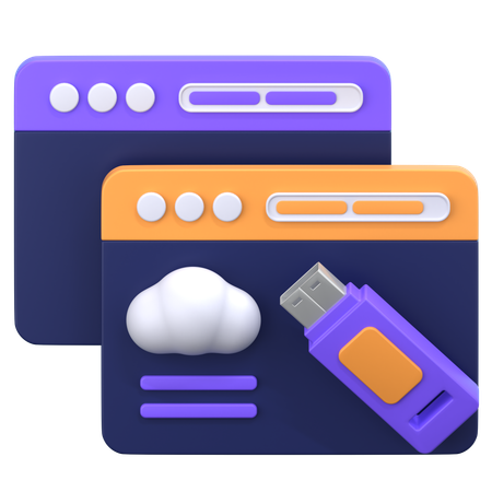 Cloud Usb  3D Icon