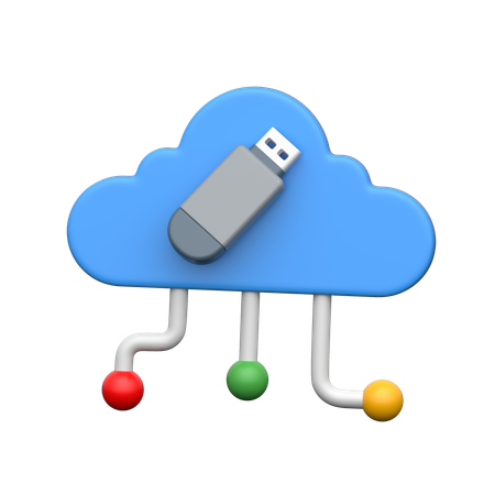 Cloud USB  3D Icon