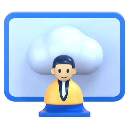 Cloud user  3D Icon