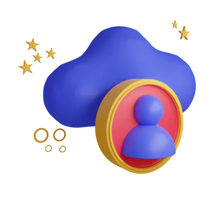 Cloud User  3D Icon