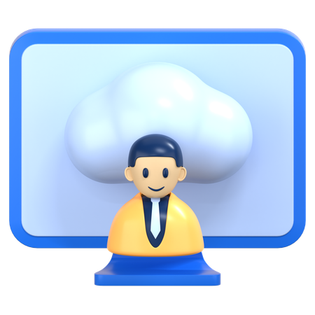 Cloud user  3D Icon