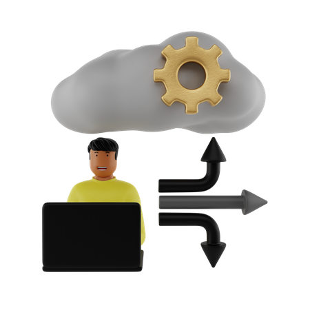 Cloud User  3D Illustration