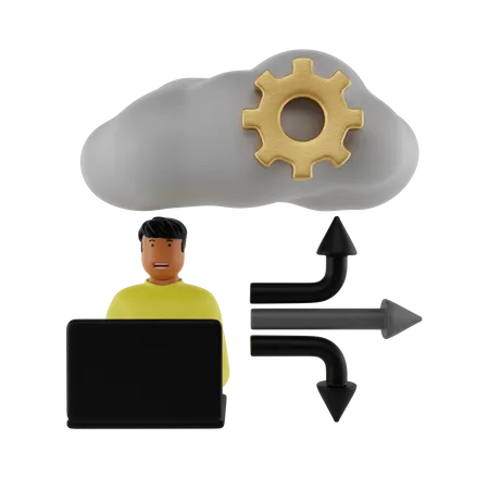 Cloud User  3D Illustration