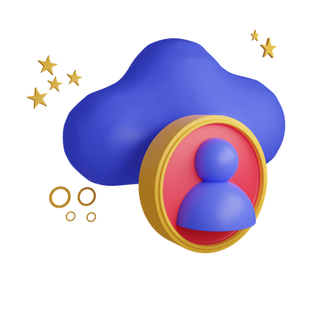 Cloud User 3D Icon