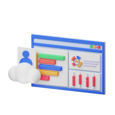 Cloud User Analysis  3D Illustration