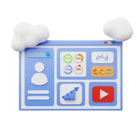 Cloud User Analytics  3D Illustration