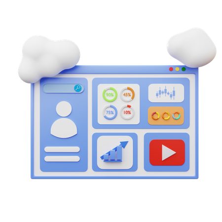 Cloud User Analytics 3D Illustration
