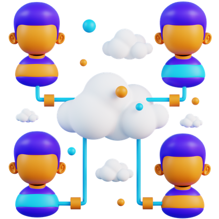 Cloud User Connection  3D Icon