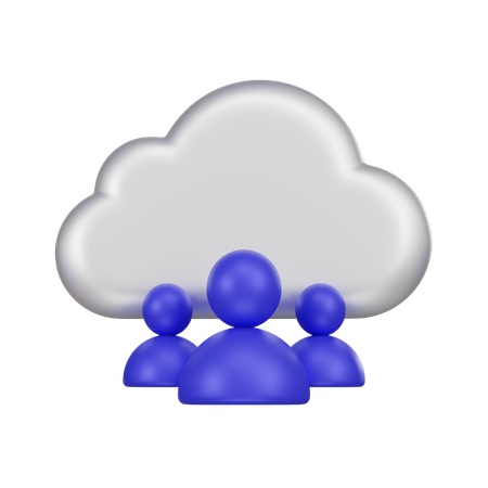 Cloud Users  3D Icon