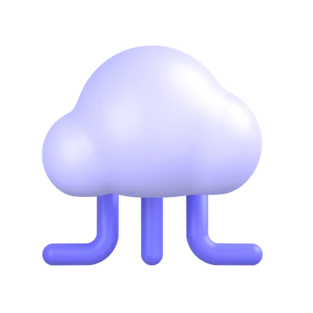 Cloud-Netzwerk  3D Icon