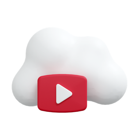 Cloud Video Streaming  3D Icon