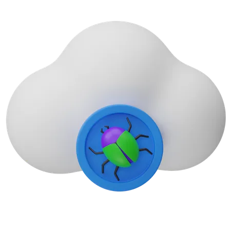 Cloud virus  3D Icon