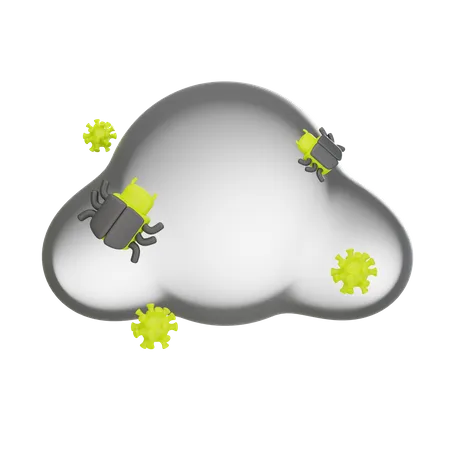 Cloud Virus 3 D Icon 3D Icon