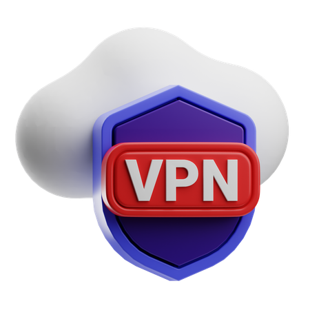 Cloud vpn  3D Icon