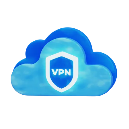 Cloud Vpn Shield  3D Icon