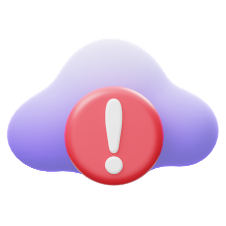 Cloud warning  3D Icon