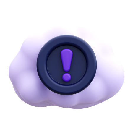 Cloud warning  3D Icon