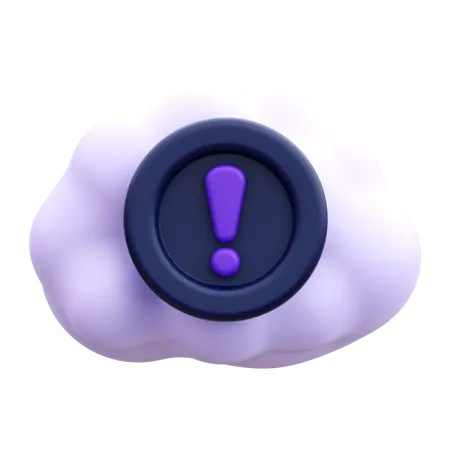 Cloud Warning 3 D Render Illustration Icon 3D Icon