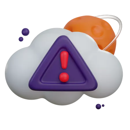 Cloud warning  3D Icon