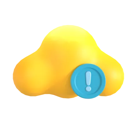 Cloud Warning 3 D Icon Suitable For Empty State Design 3D Icon