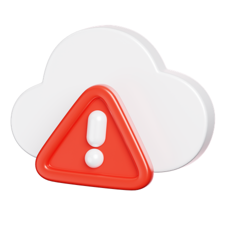 Cloud Warning Alert  3D Icon
