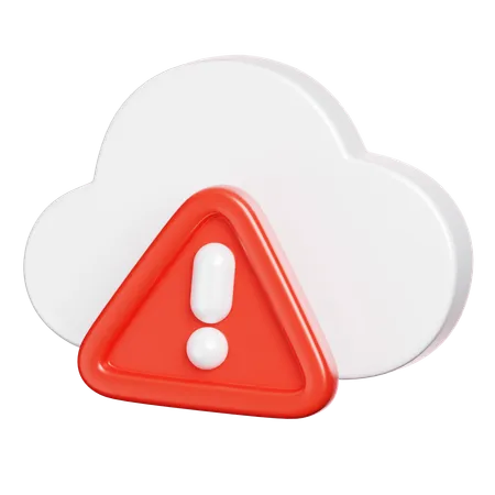 Cloud Warning Alert  3D Icon