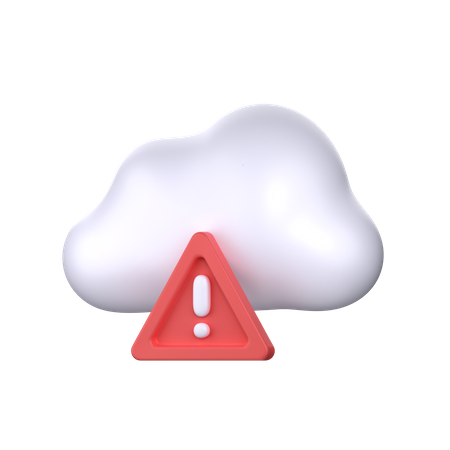 Cloud Warning Alert  3D Icon