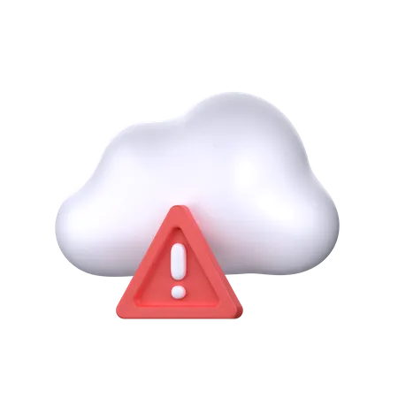 Cloud Warning Alert  3D Icon