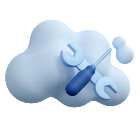 Cloud-Wartung  3D Icon