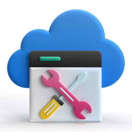 Cloud-Wartung  3D Icon