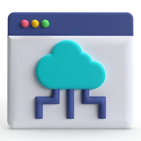 Cloud webpage  3D Icon