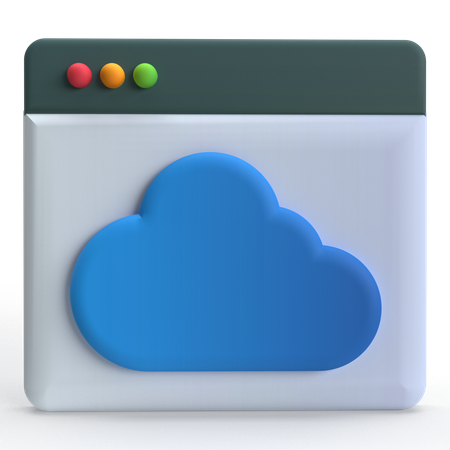 Cloud webpage  3D Icon
