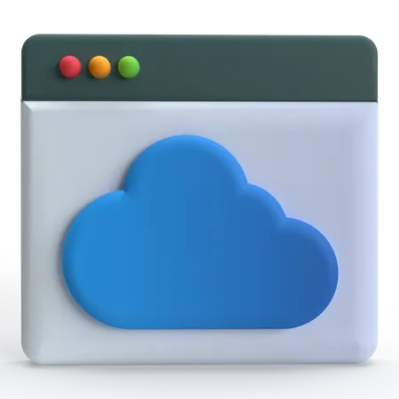 Cloud webpage  3D Icon